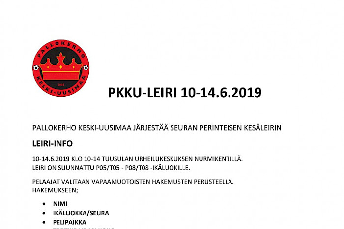 PKKU-Leiri 10-14.6.2019